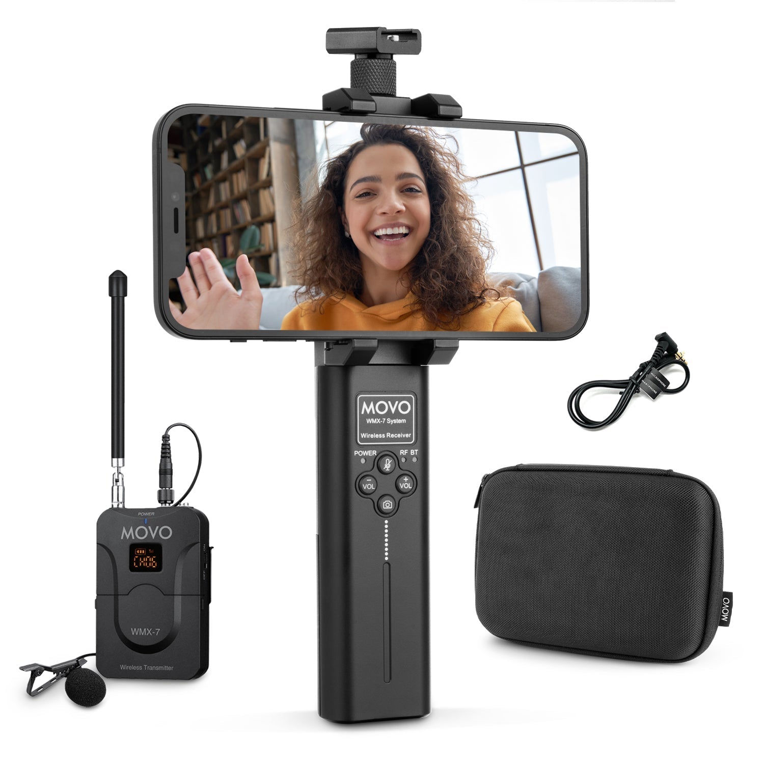 WMX-7-SP | Wireless VHF Lavalier Microphone Smartphone System | Movo