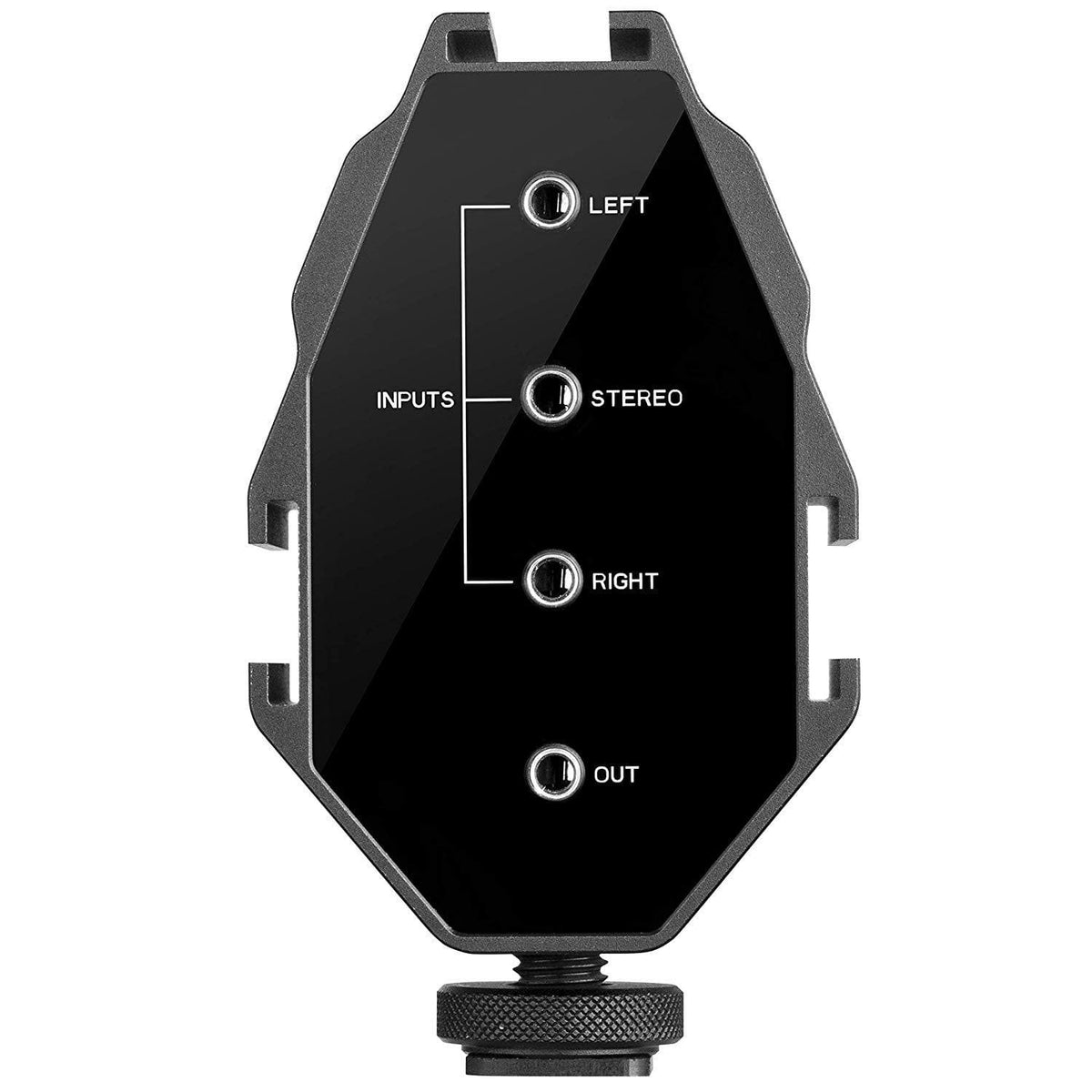 2-Channel TRS 3.5mm Microphone Audio Mixer with 3 Cold Shoe Mounts - Movo