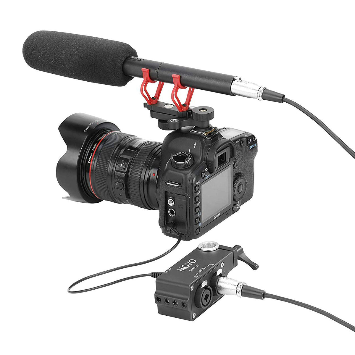 2-Channel XLR Mic. Audio Mixer W/ 15mm Rod Mounting - Movo