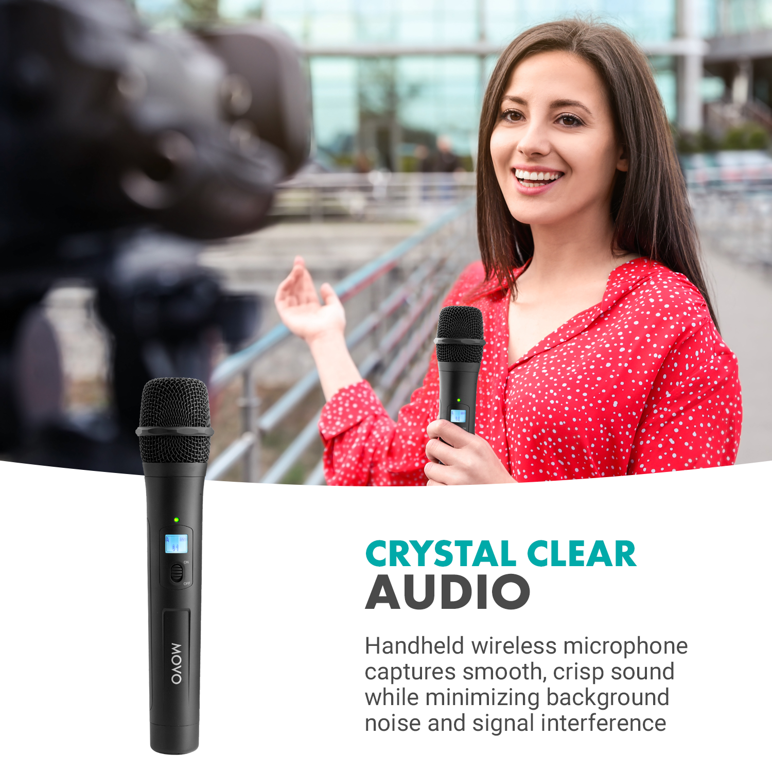 WMX20RX+TH | UHF Wireless System W/ 1x Handheld Mic & Receiver | Movo WMX20RX+TH | UHF Wireless System W/ 1x Handheld Mic & Receiver | Movo