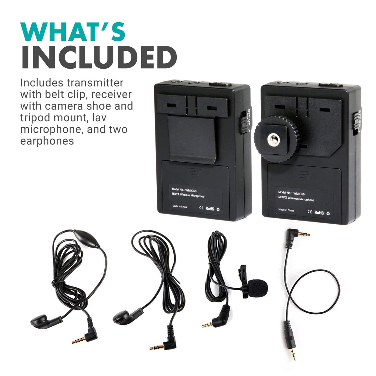 2.4GHz Wireless Lav Mic System | 164-ft Range - Movo