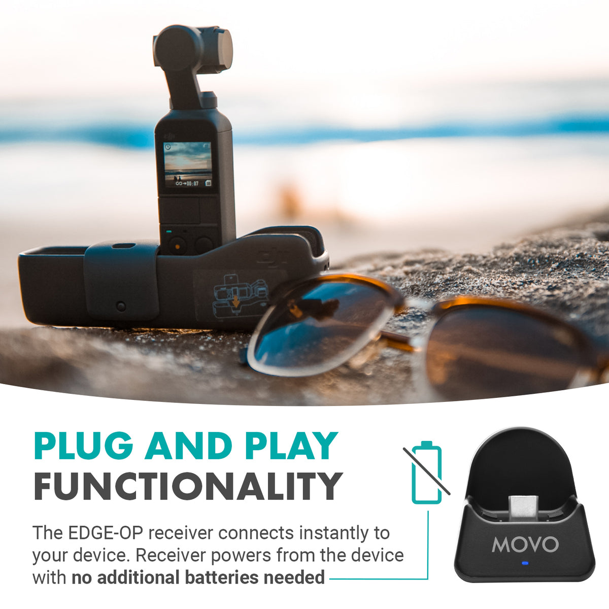 EDGE-OP | Wireless Lapel Mic System for Osmo Pocket 1 &amp; 2 | Movo