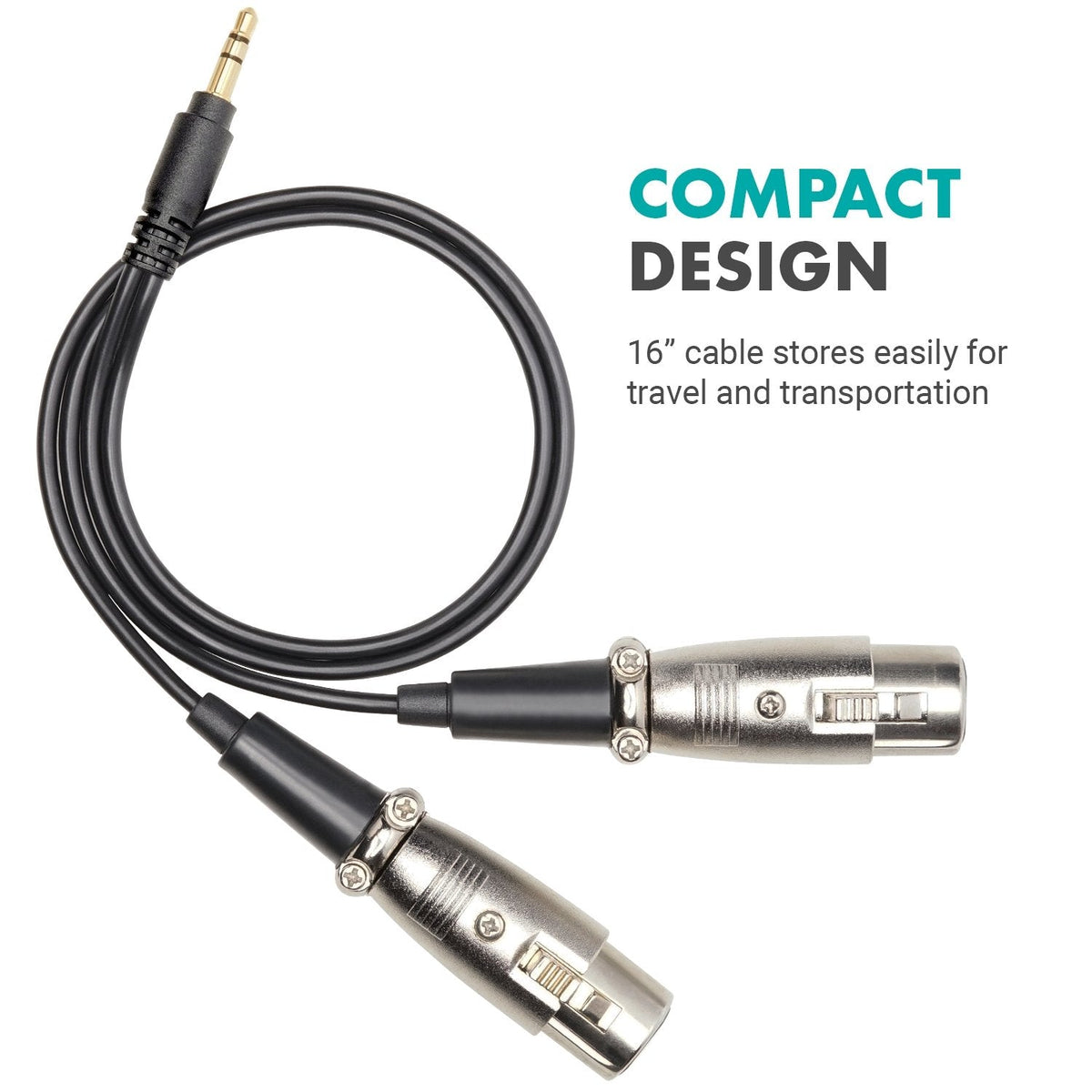 3.5mm TRS Male to Dual XLR Female Audio Output Cable | TCB7 | Movo - Movo