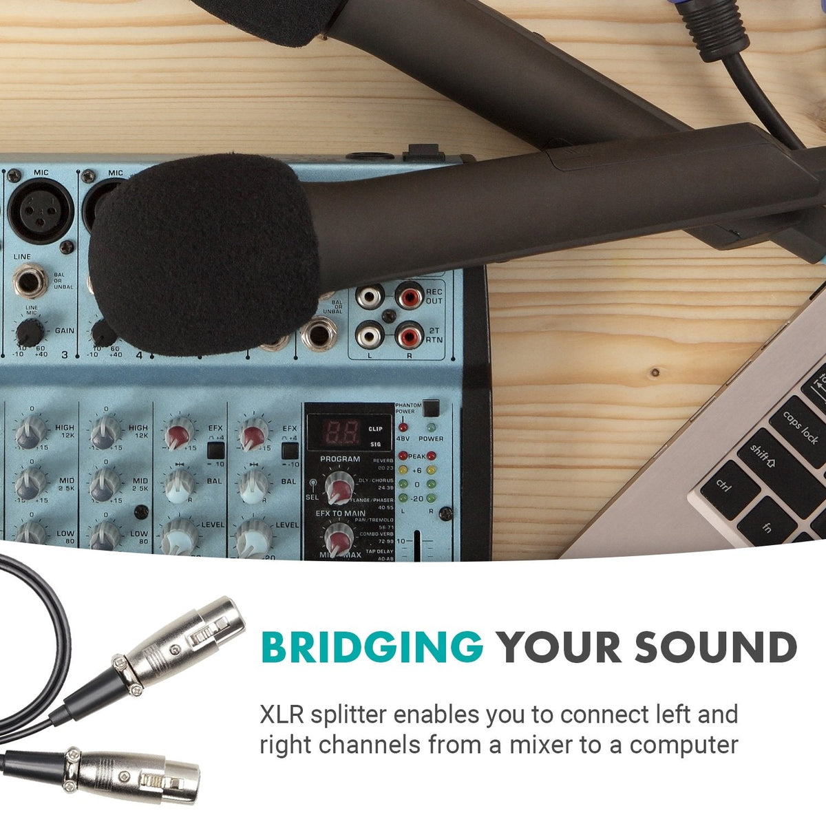 3.5mm TRS Male to Dual XLR Female Audio Output Cable | TCB7 | Movo - Movo