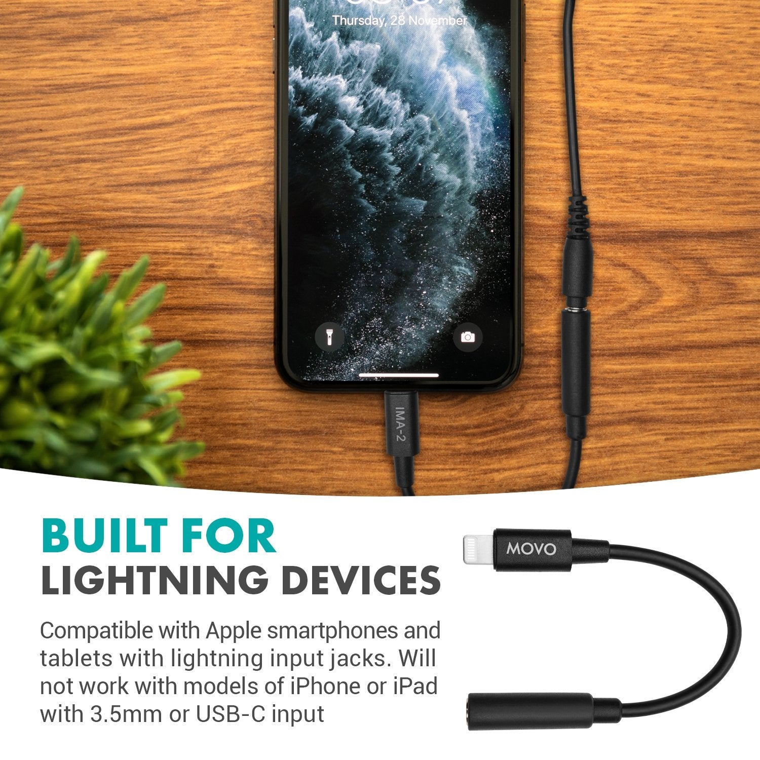 Câble pour smartphone Apple Adaptateur Lightning vers mini-jack 3