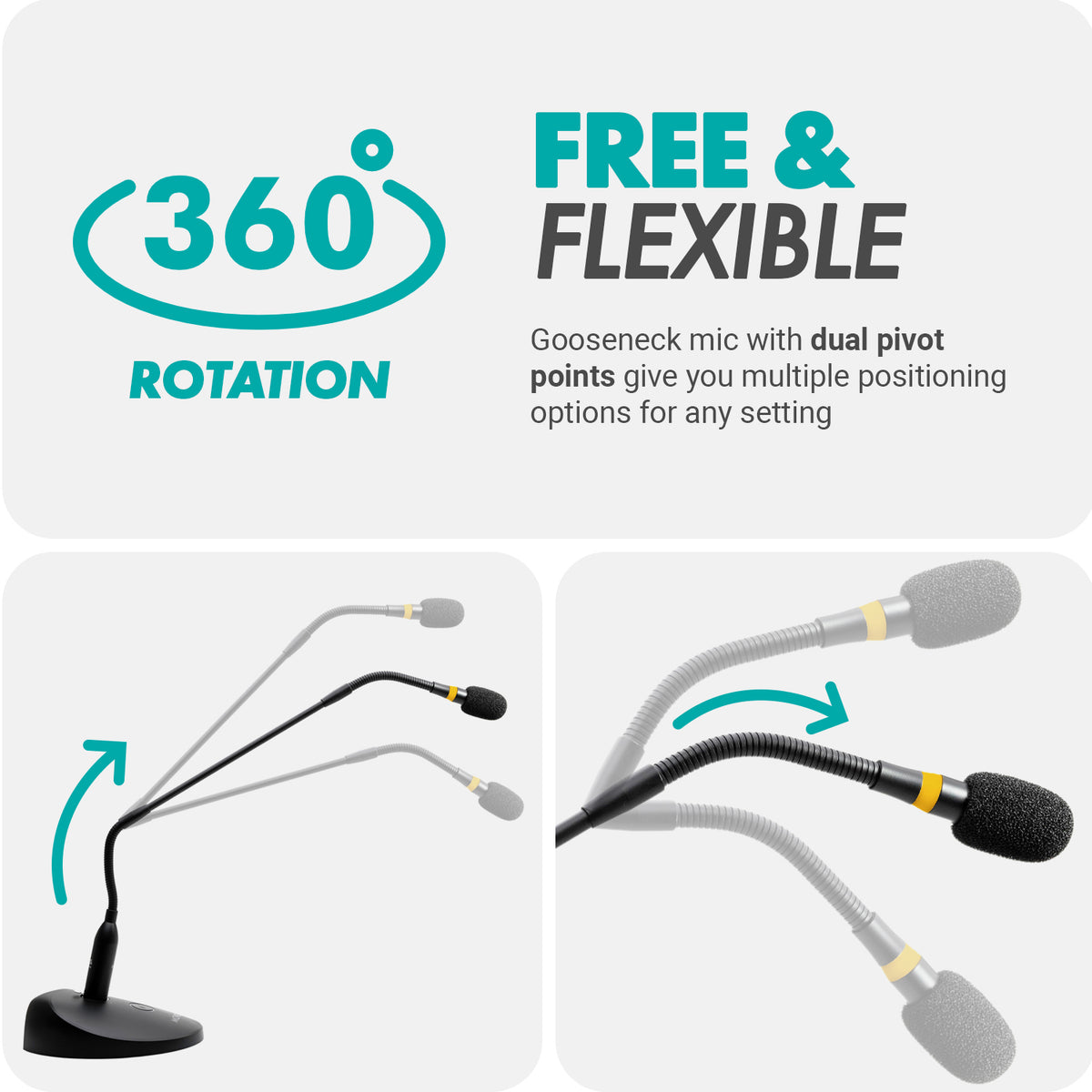 GM-9 | Micrófono profesional de cuello de cisne XLR | Micrófono de podio | Movo 