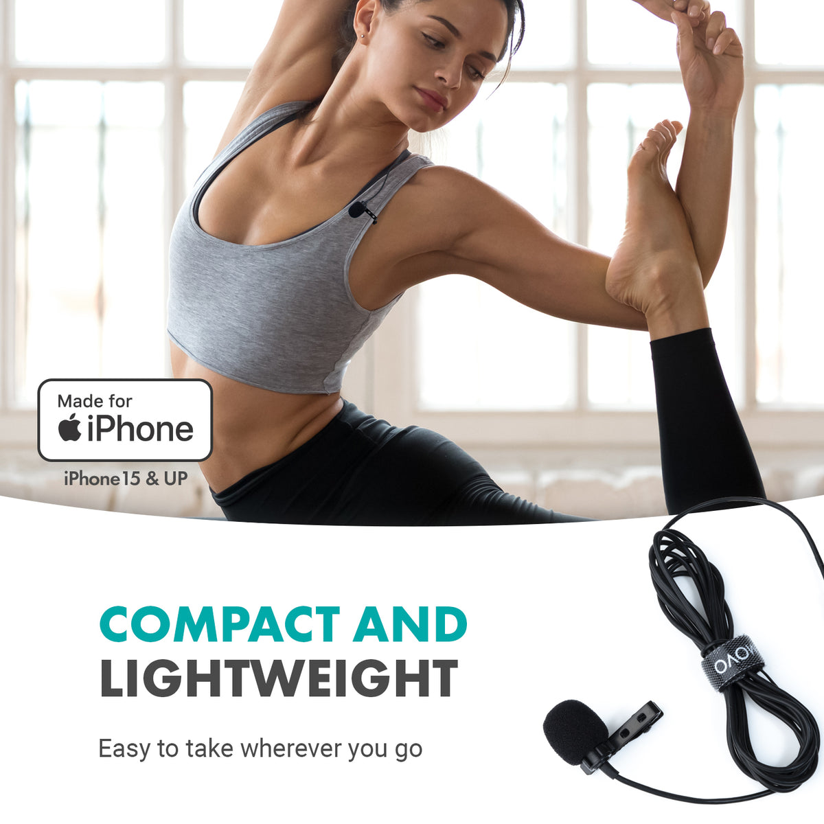 uLav-IP | USB-C Clip-On Microphone for iPhone 15 | Movo