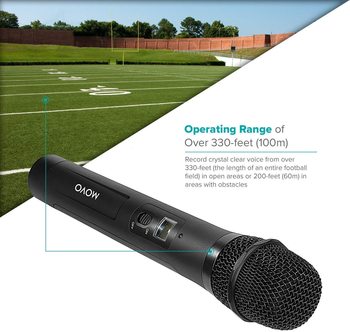 48-Channel Wireless Mic with Built-in Transmitter (Receiver Sold Separately) - Movo