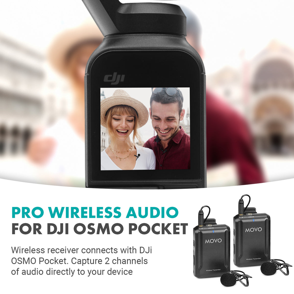 EDGE-OP-DUO | Dual Lavalier Microphone System for DJi OSMO Pocket | Movo