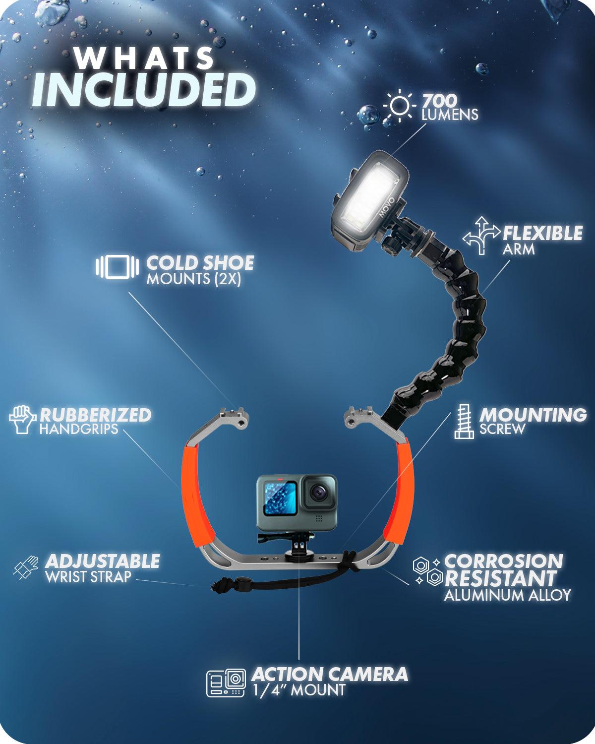 Shadow Excursion Dive Rig DiveRig6 | Underwater Video/Photo Diving Rig | Movo