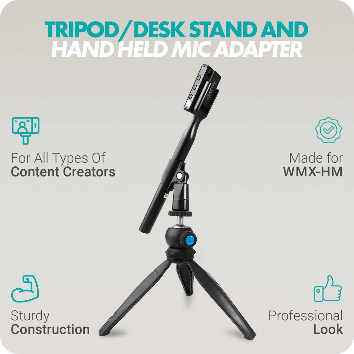 HMT-2 | Desk Tripod with Mic Holder for WMX_HM | Movo