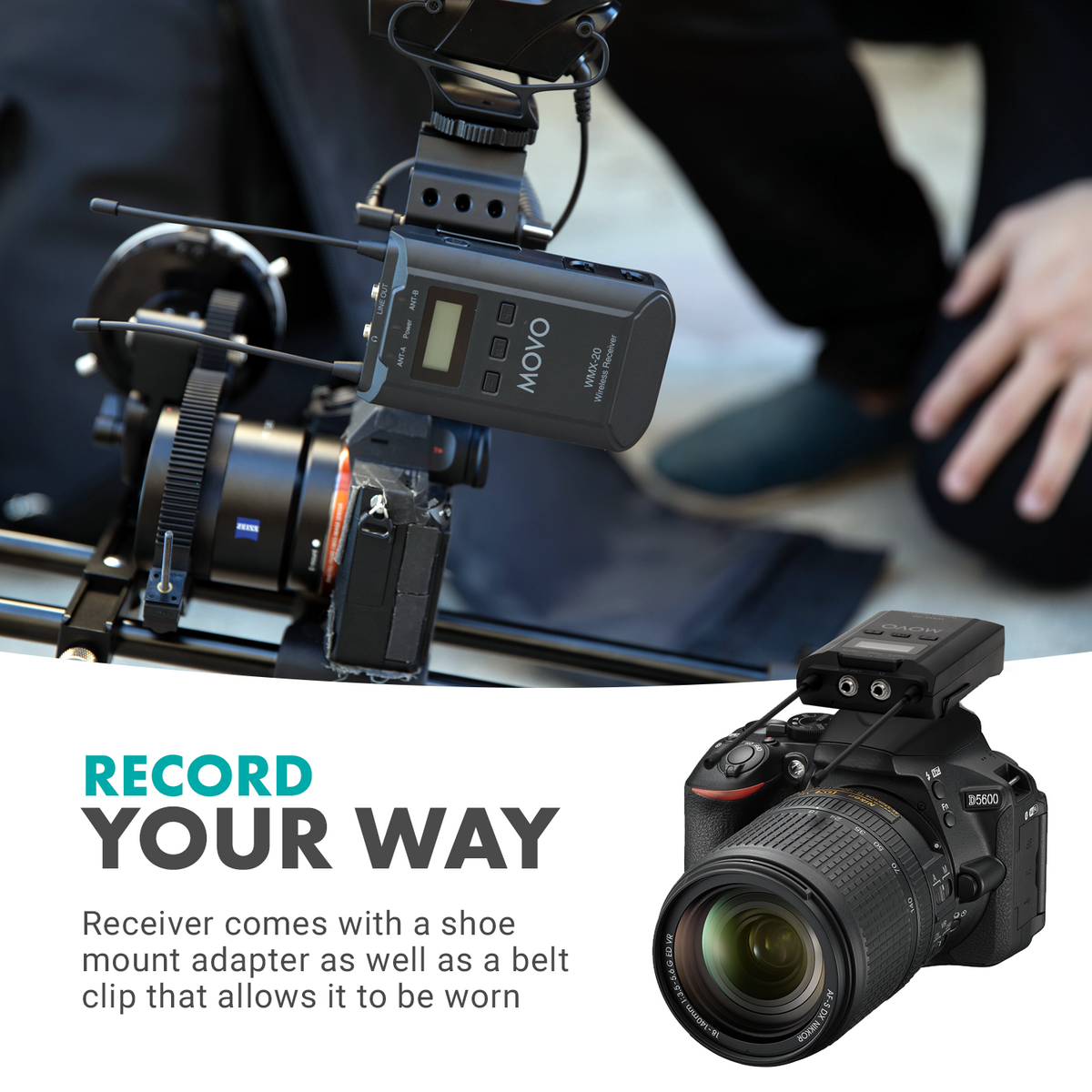 WMX20RX+TH | UHF Wireless System W/ 1x Handheld Mic &amp; Receiver | Movo