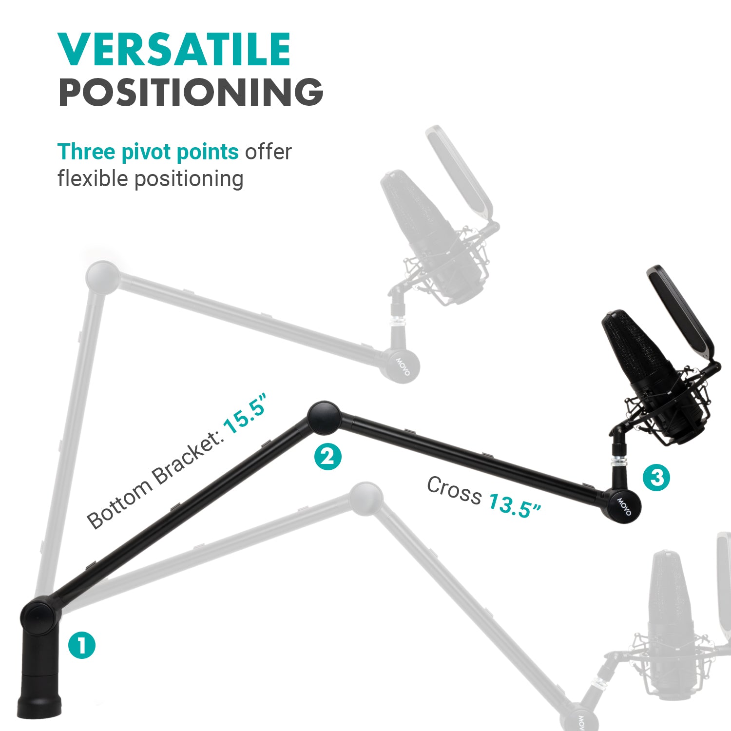 Maisutseb® Microphone Suspension Boom Scissor Arm Stand – Metal/Plastic, Black