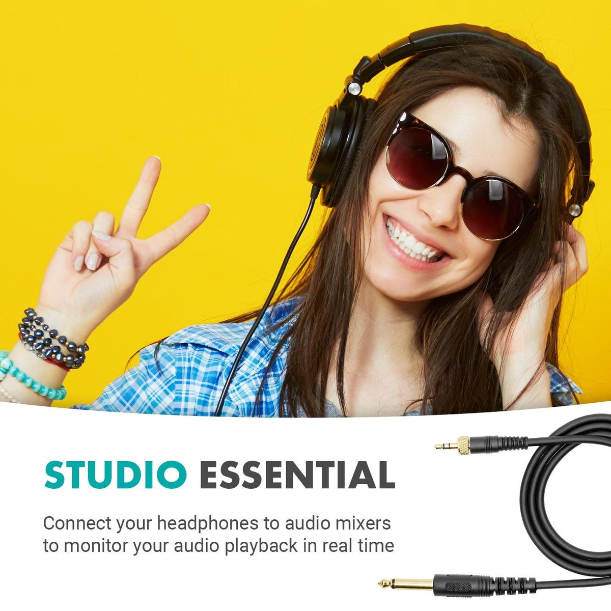 6.35mm Guitar - Locking 3.5mm TRS Adapter | WGA-2 | Movo - Movo