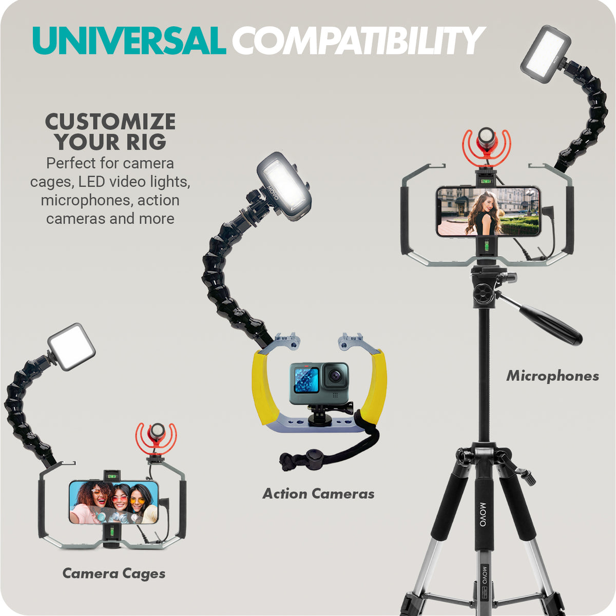 UWA-8 | Flexible Mounting Arm for Underwater Lights | Movo