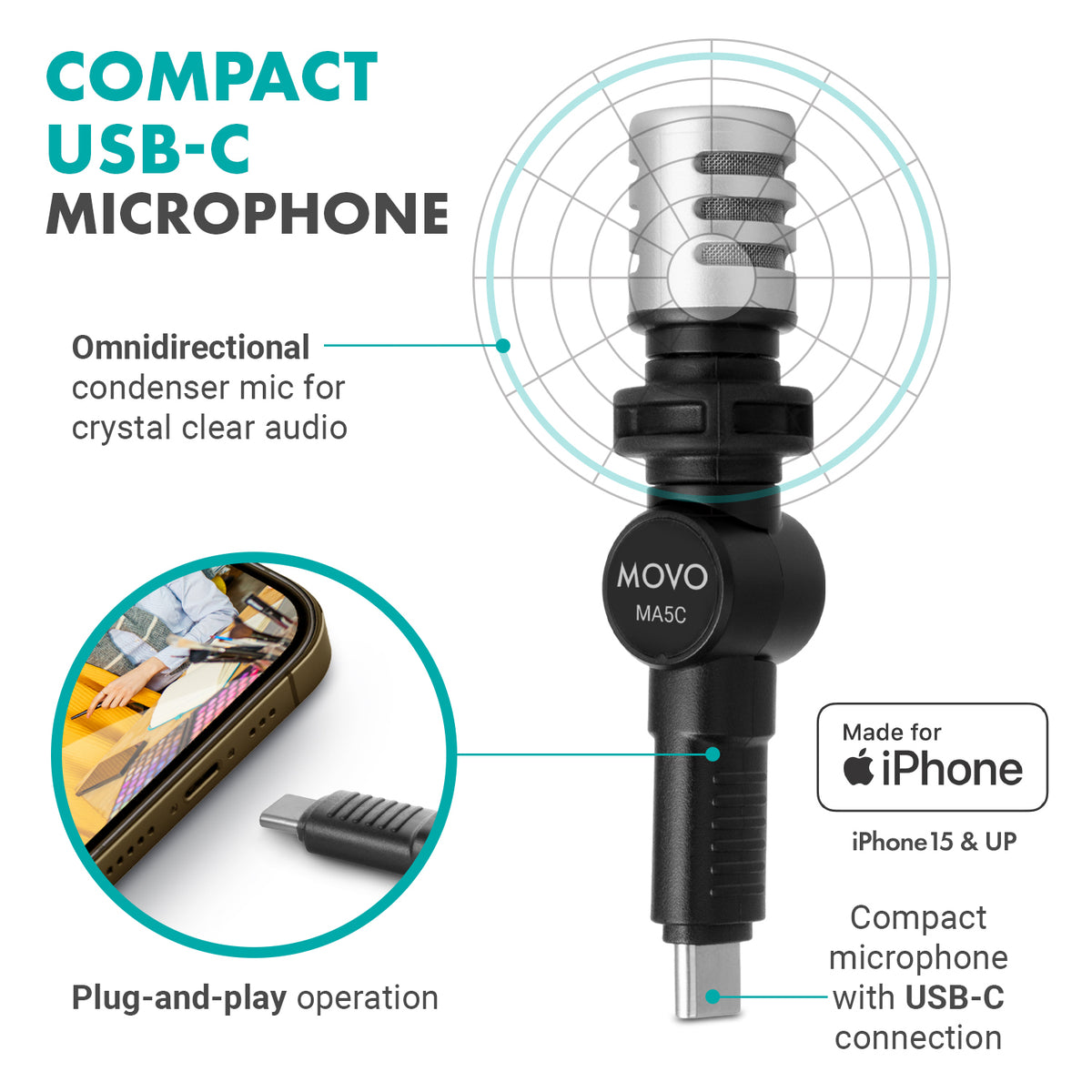 uVlogSK-IP | Vlogging Starter Kit for iPhone15 | Movo