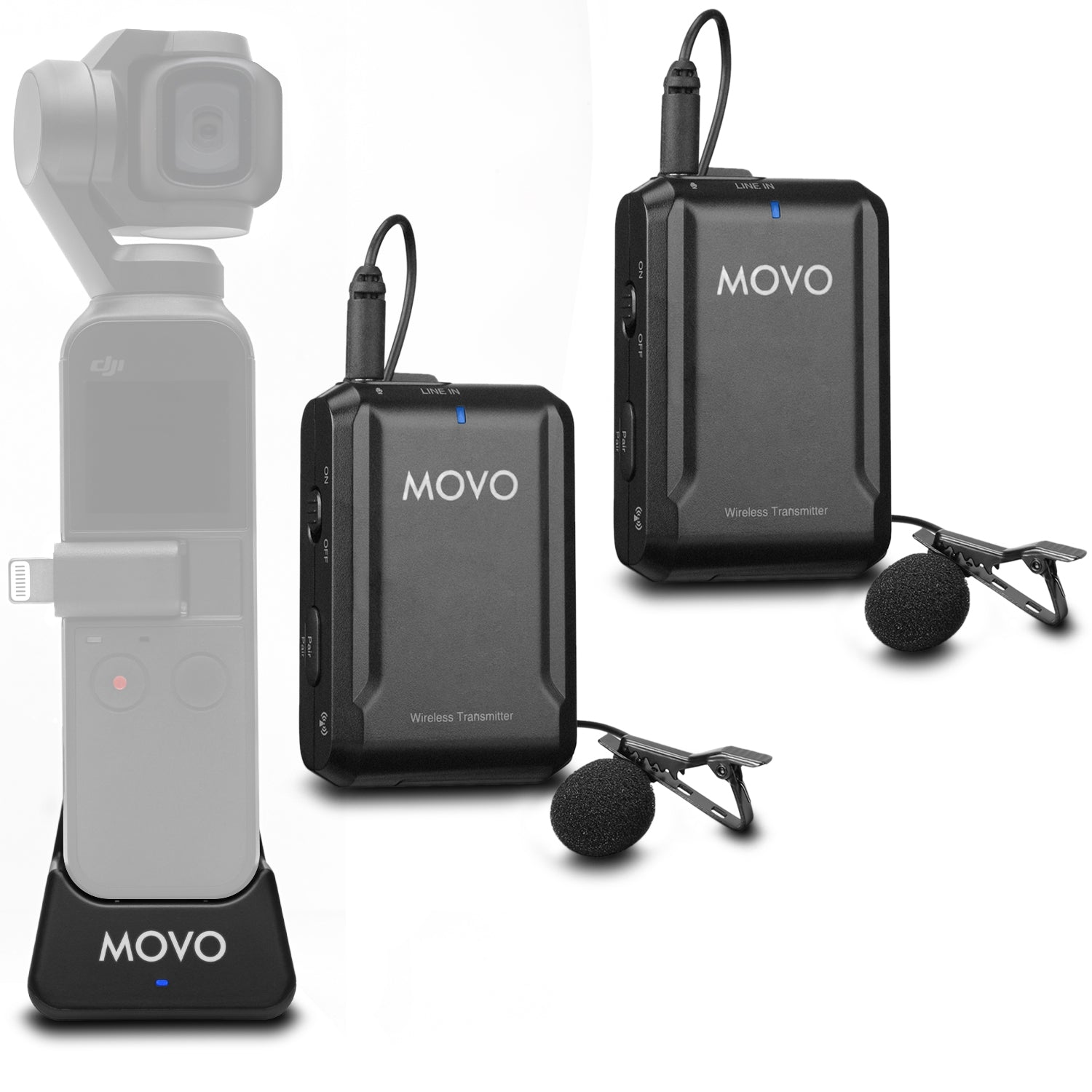 Movo EDGE-OP-DUO  Dual Lavalier Microphone System for DJi OSMO Pocket