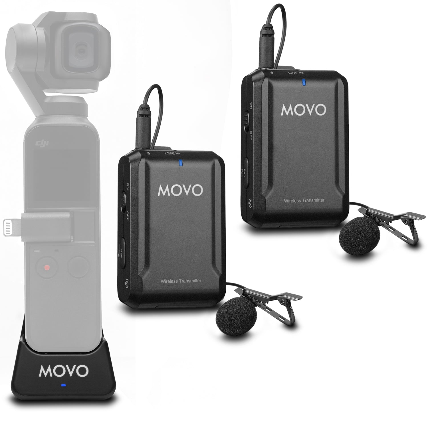 EDGE-OP-DUO | Dual Wireless Lapel Mic System for Osmo Pocket 1 & 2 | Movo