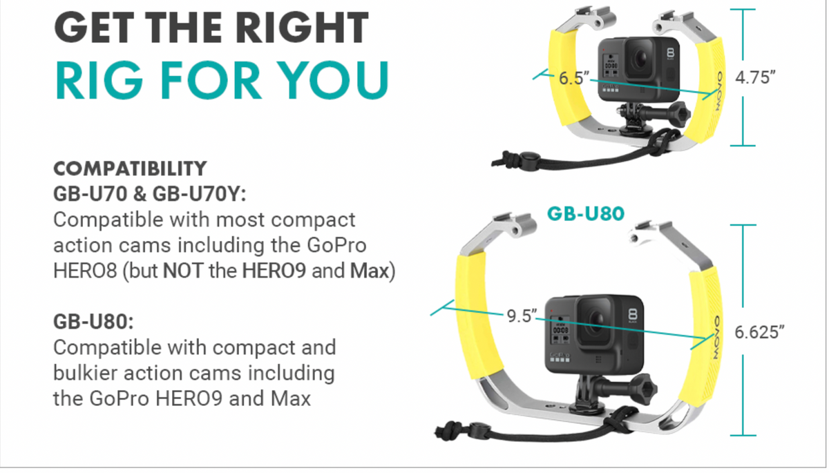 GB-U80 | Soporte de buceo subacuático para GoPro | Movo
