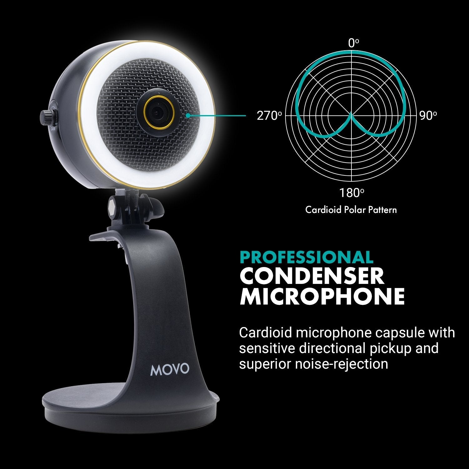 WebMic-HD-Pro, Webcam W/ Microphone + Ring Light