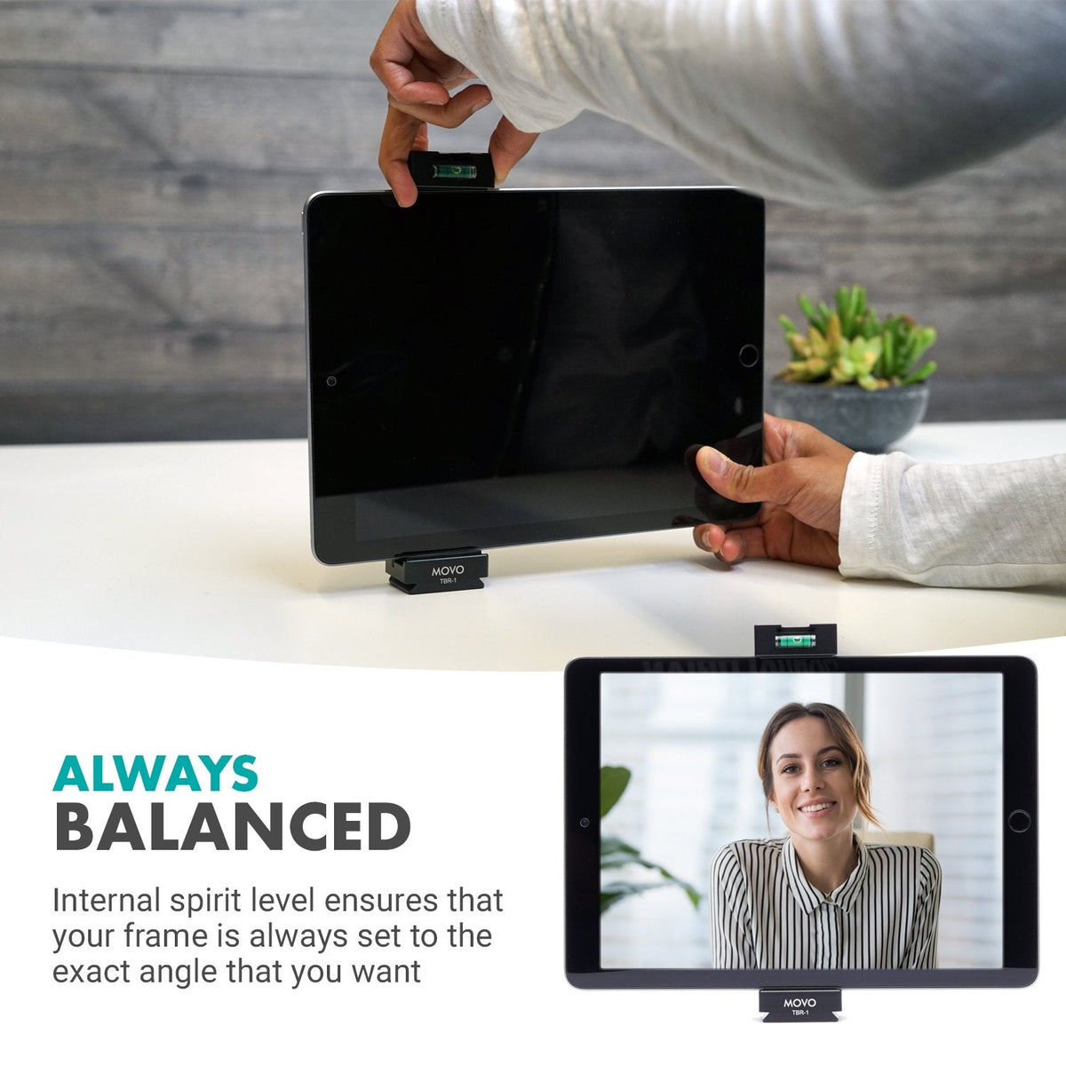 Aluminum Tablet Tripod Mount W/Shoe for Light/Mic. | TBR-1 | Movo - Movo