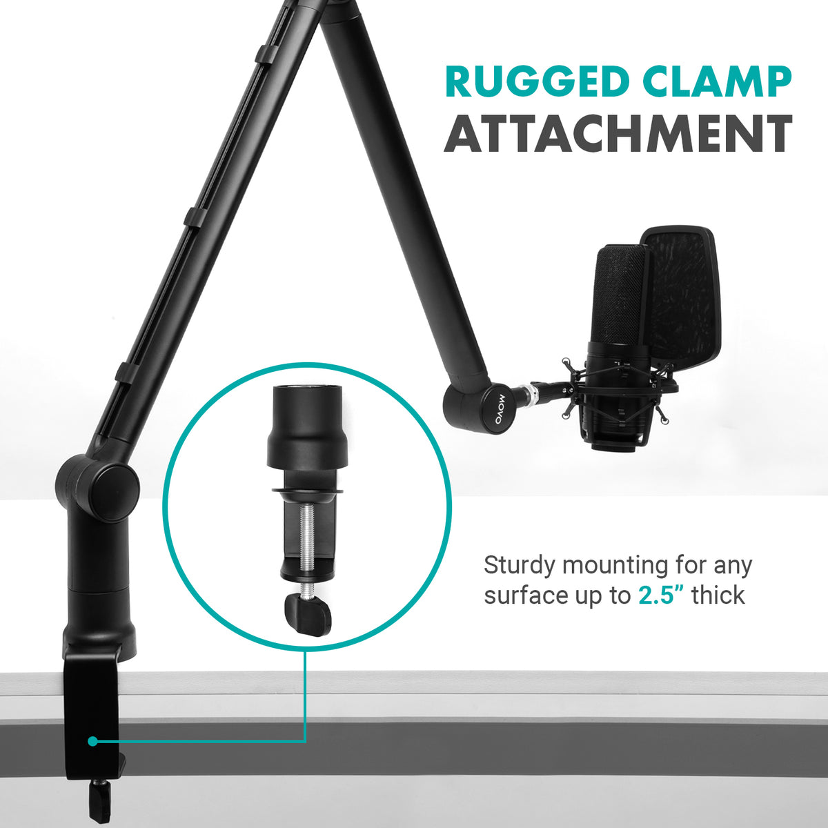 ASM-7 | Professional Mic Suspension Boom Scissor Arm | Movo
