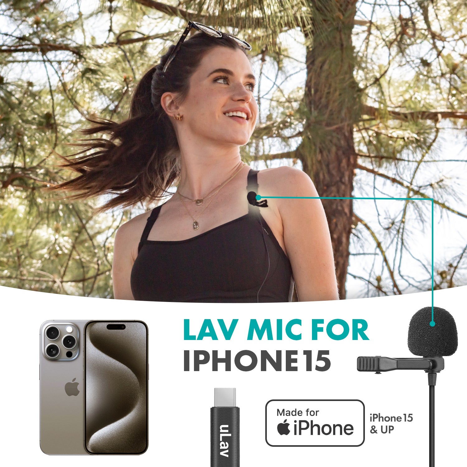 uLav-IP | USB-C Clip-On Microphone for iPhone 15 | Movo