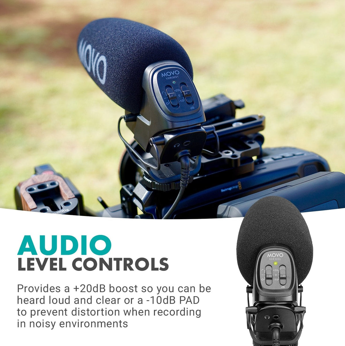 Camera Mounted Supercardioid Microphone | VXR3031 | Movo - Movo