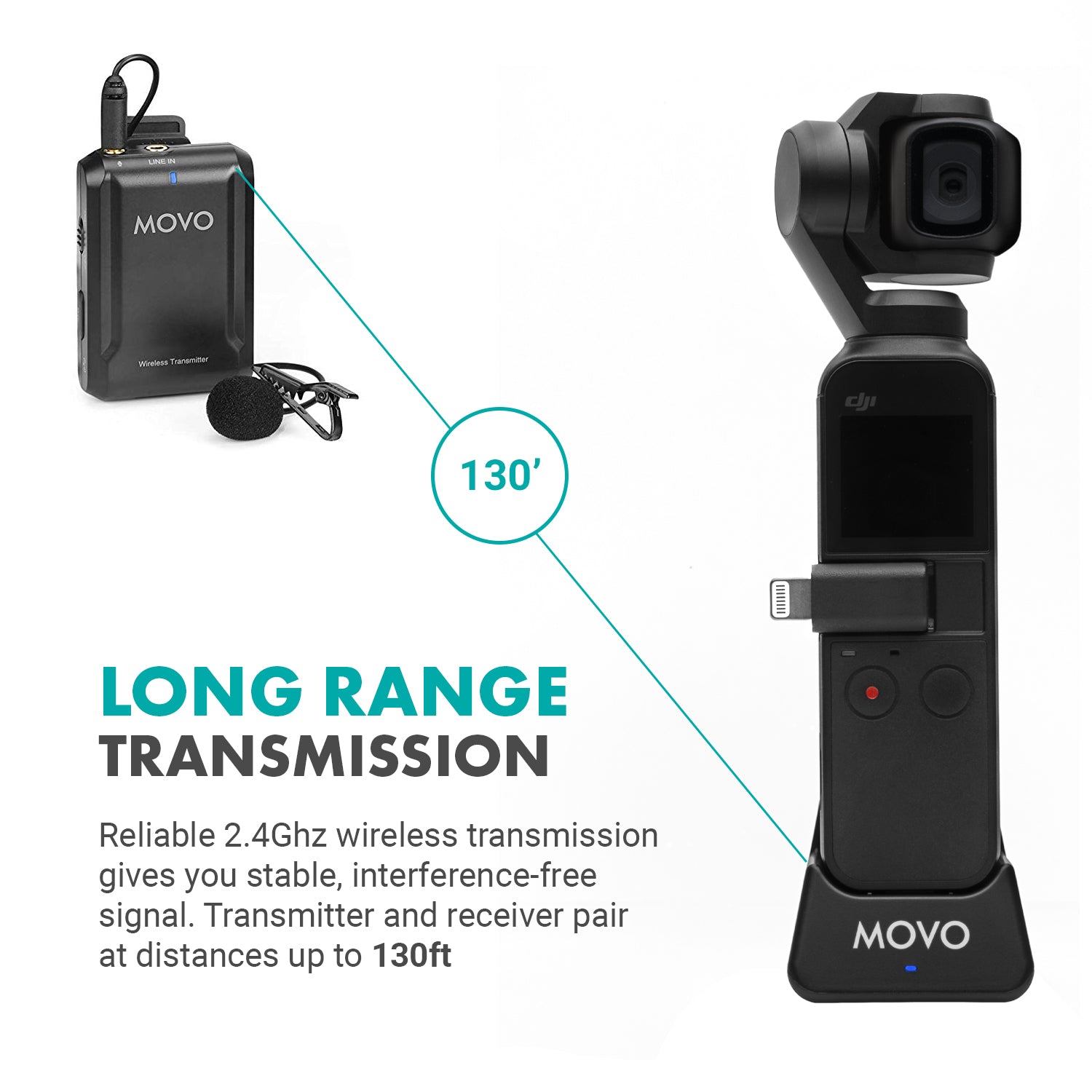 Movo EDGE-OP-DUO | Dual Lavalier Microphone System for DJi OSMO Pocket