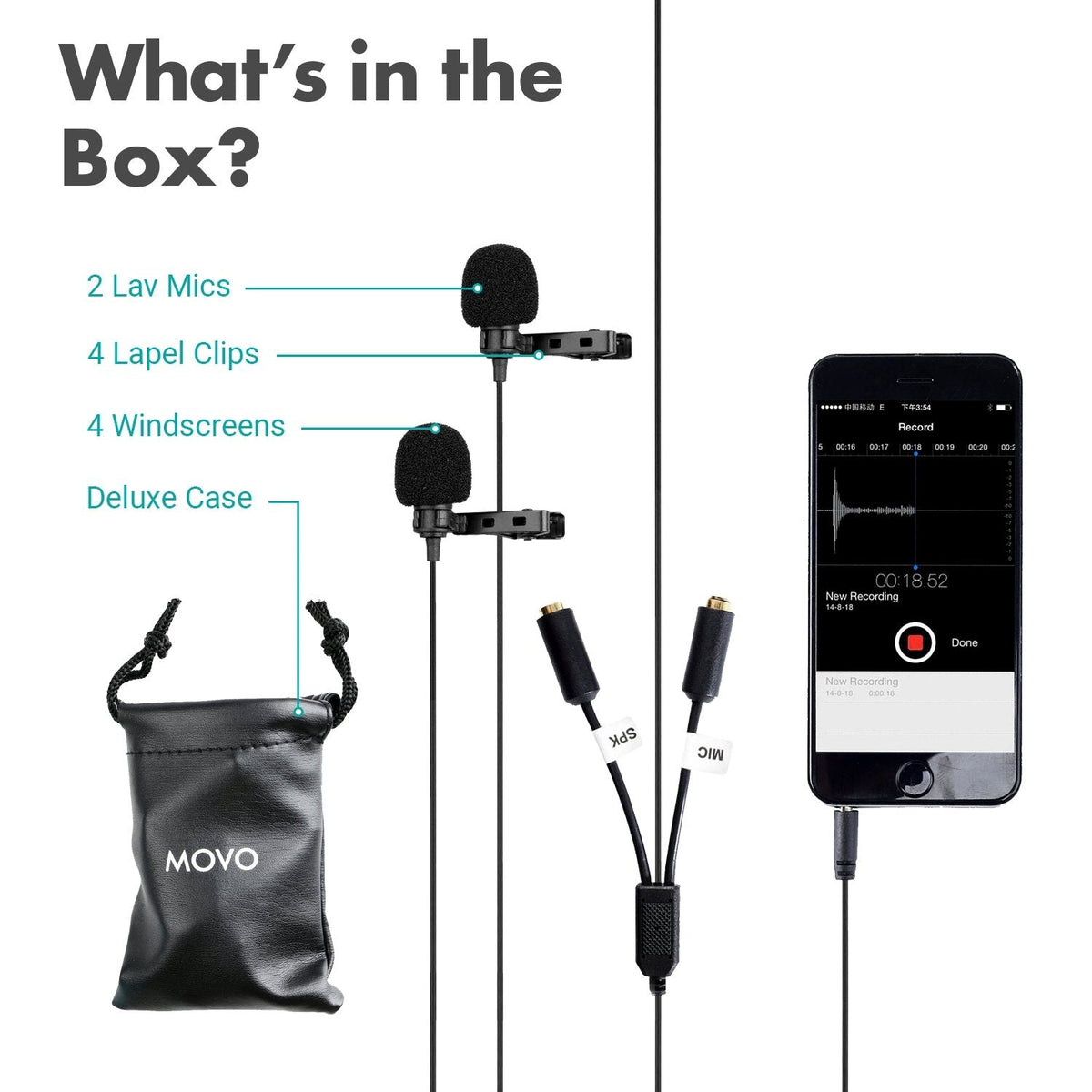 Clip-on Lavalier Interview Microphone - Movo