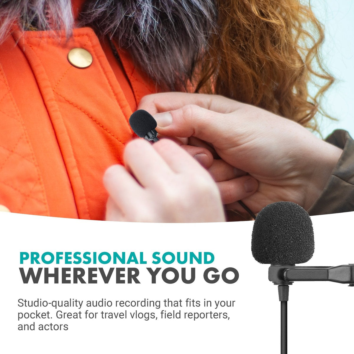 Clip-on Omnidirectional Lav Mic W/ Audio Level Attenuation - Movo