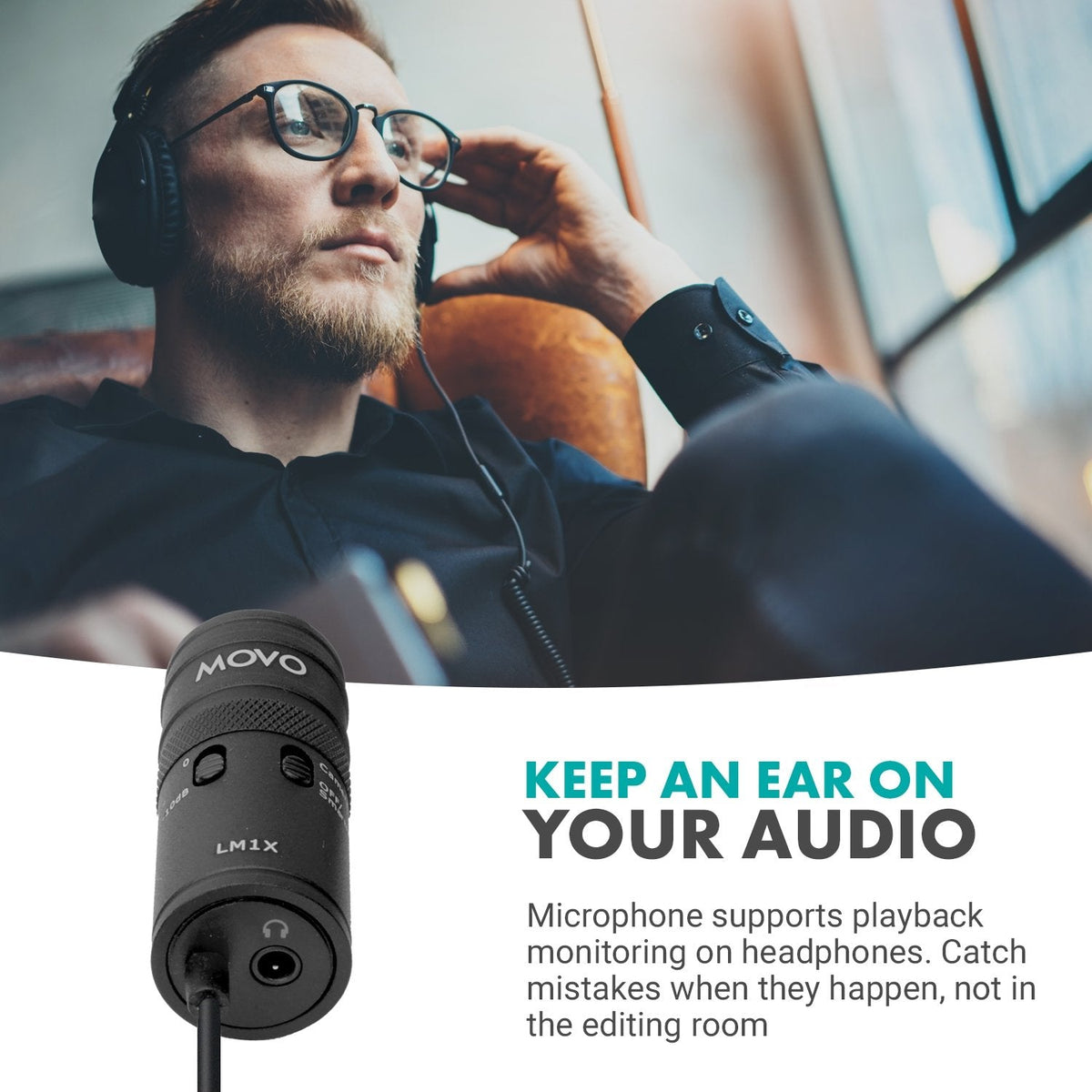 Clip-on Omnidirectional Lav Mic W/ Audio Level Attenuation - Movo