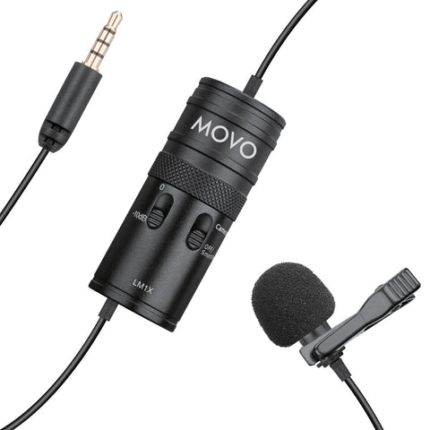 LM1X | Clip-on Omnidirectional Lav Mic W/ Audio Level Attenuation | Movo
