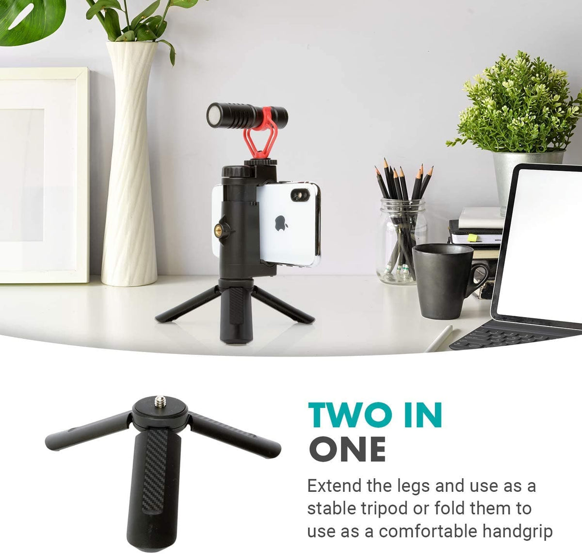 Compact Mini Tabletop Tripod/Hand Grip | TR-1 | Movo - Movo