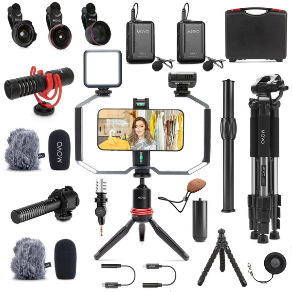 Movo Ivlogger Vlogger Lighting Kit Content Creator Camera Movo