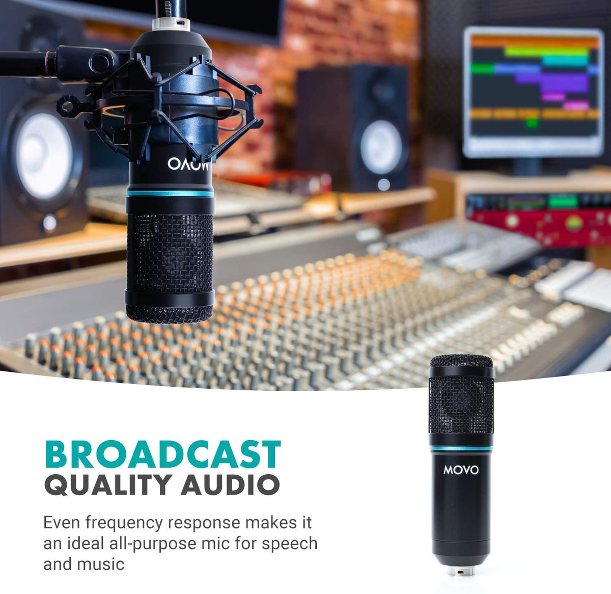 PC-M6 | Podcasting XLR Microphone With Pop Filter | Movo