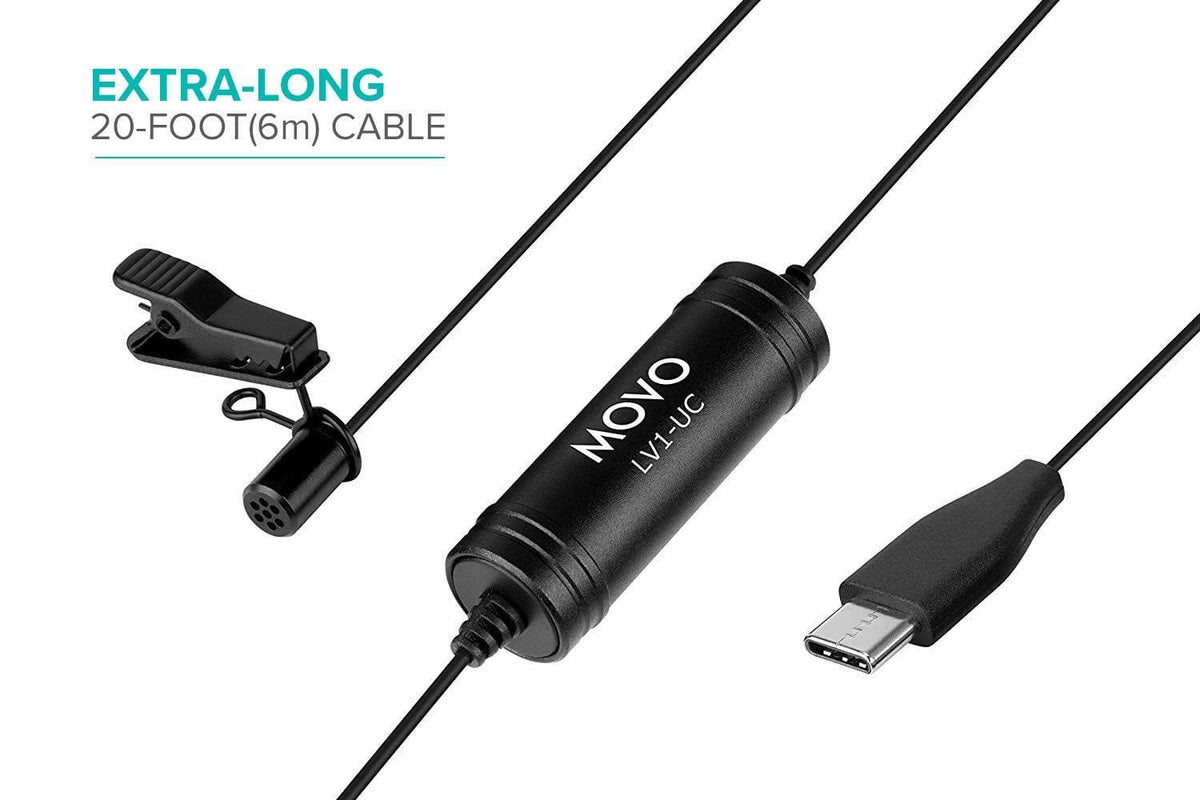 Digital Lav Omni Clip-on Mic with USB Type-C Connector - Movo