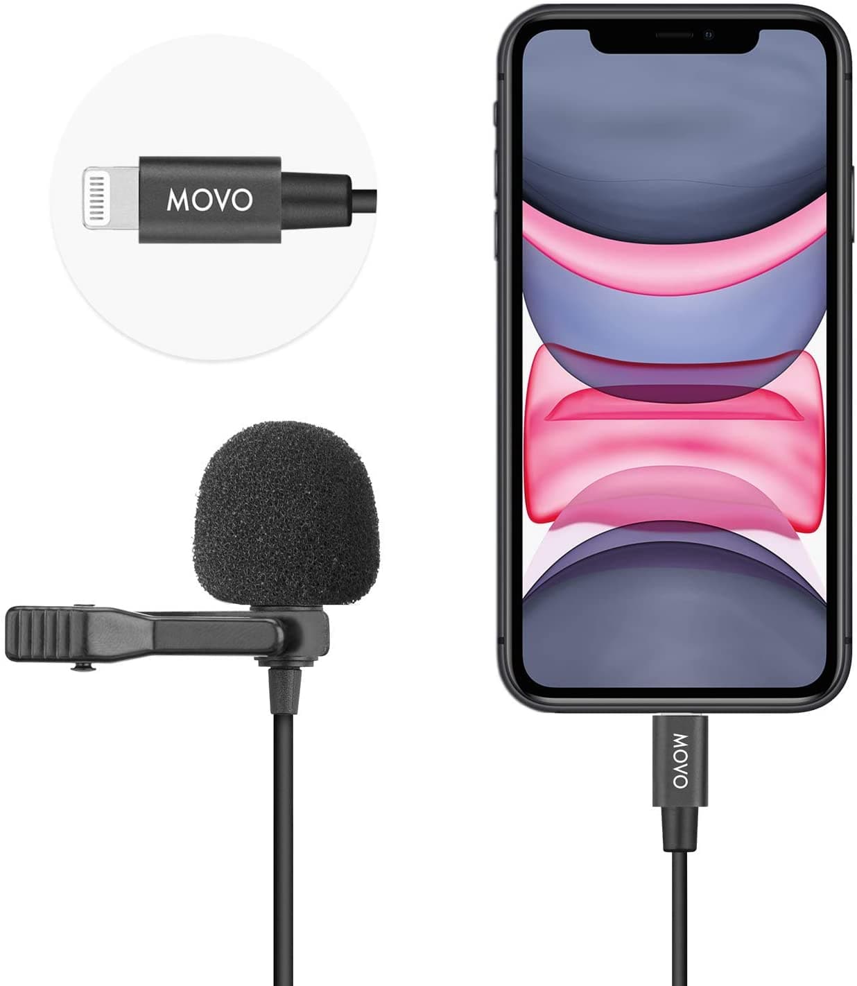 iLav | Omnidirectional Clip-on Microphone for iPhone | Movo