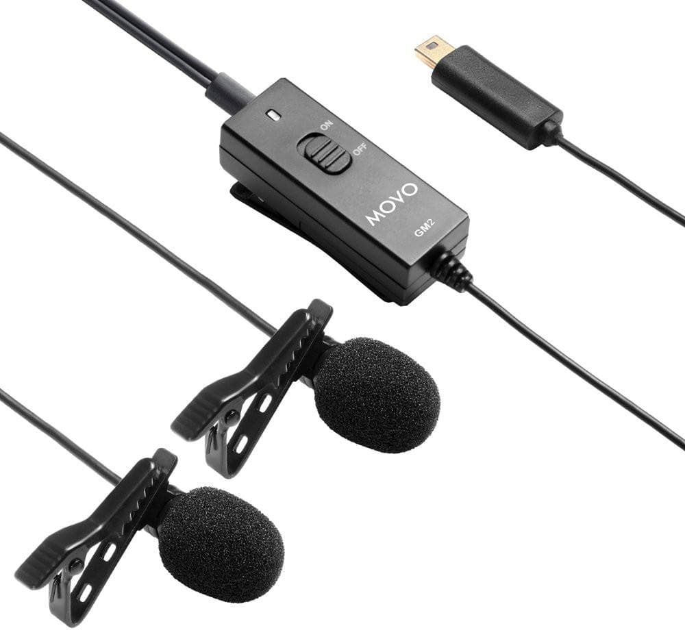 GM2 | Dual-Capsule Condenser Lavalier Microphone System for GoPro | Movo