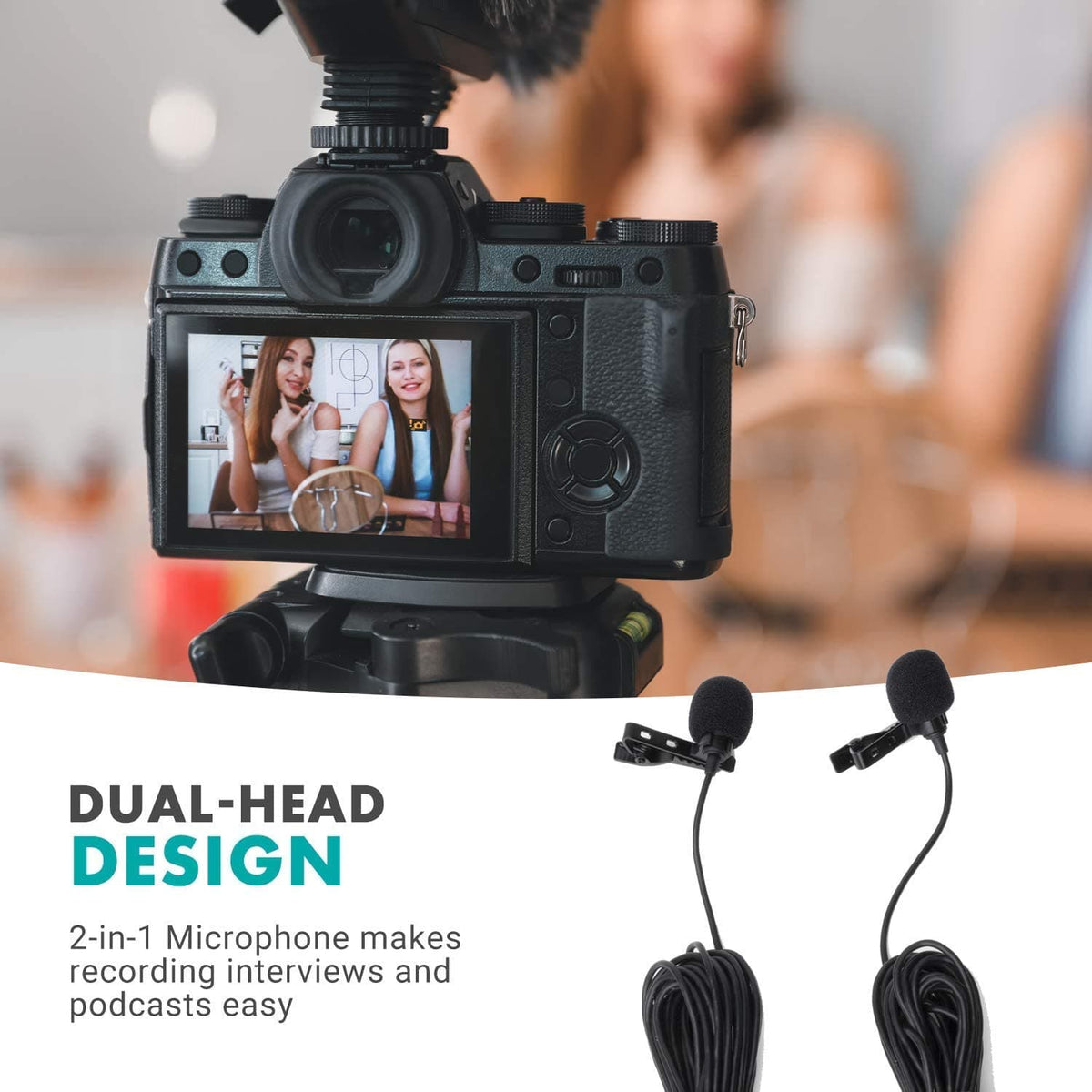 Dual Digital Lavalier Omnidirectional Clip-on Microphone with USB-C - Movo