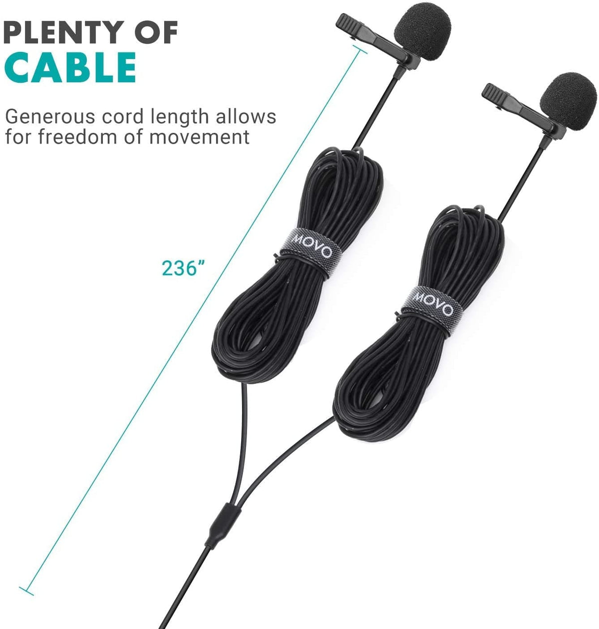 Dual Digital Lavalier Omnidirectional Clip-on Microphone with USB-C - Movo