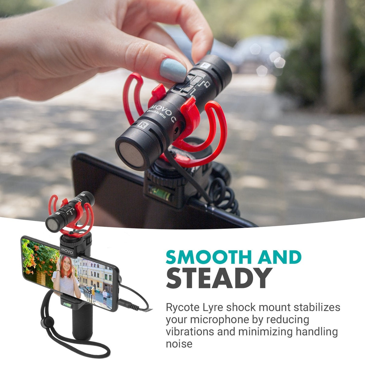 Dual-Sided Capsule Shotgun Microphone | DoubleMic | Movo - Movo