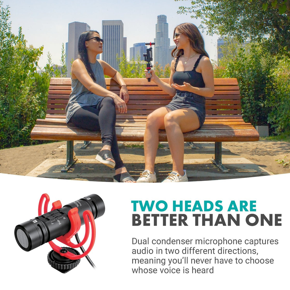 Dual-Sided Capsule Shotgun Microphone | DoubleMic | Movo - Movo