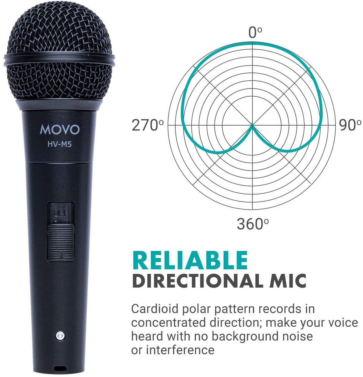 Dynamic Cardioid Vocal Microphone | HV-M5 | Movo - Movo
