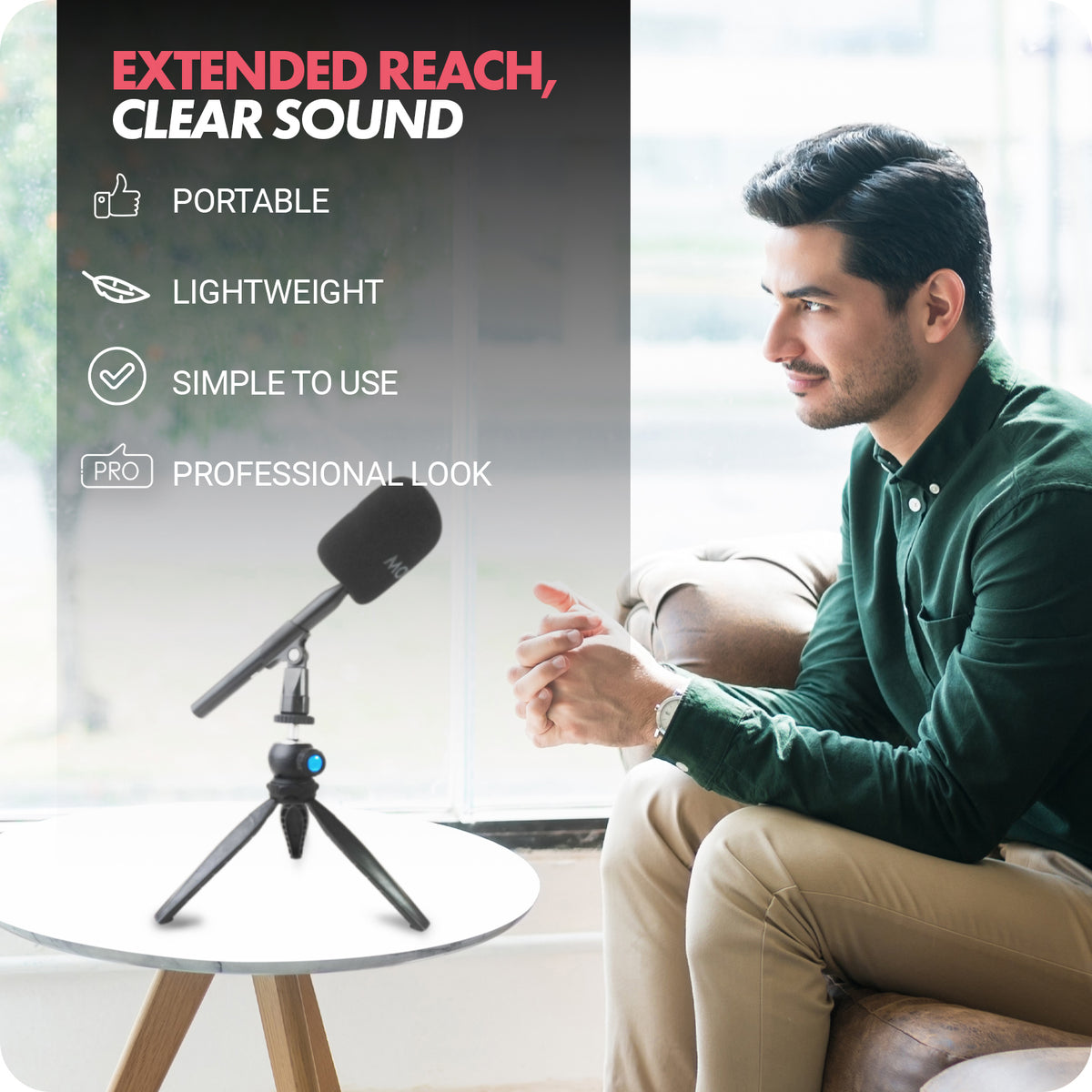 HMT-2 | Desk Tripod with Mic Holder for WMX_HM | Movo