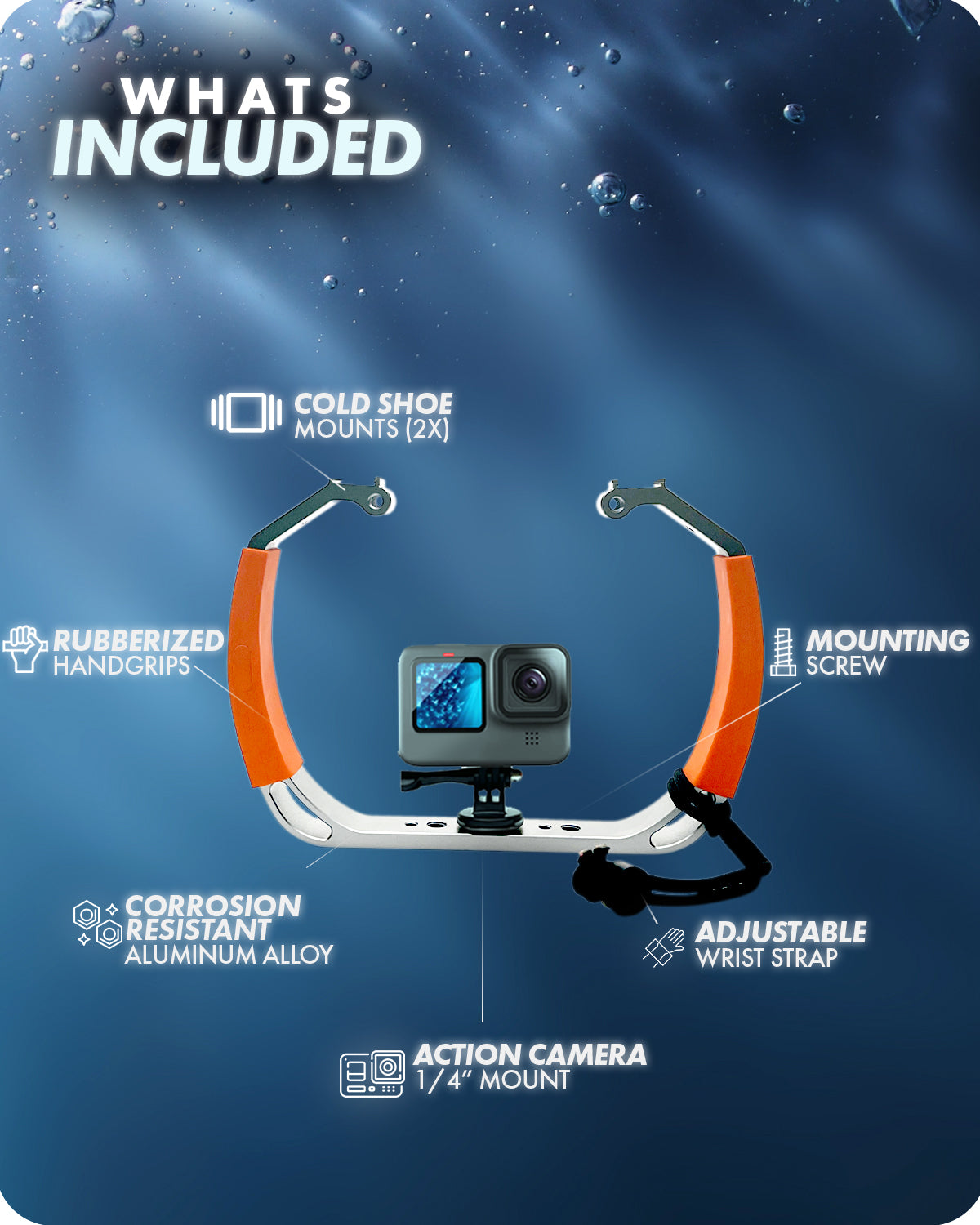 GB-U80T | Large Underwater Rig with TWO Ball Mounts | Movo