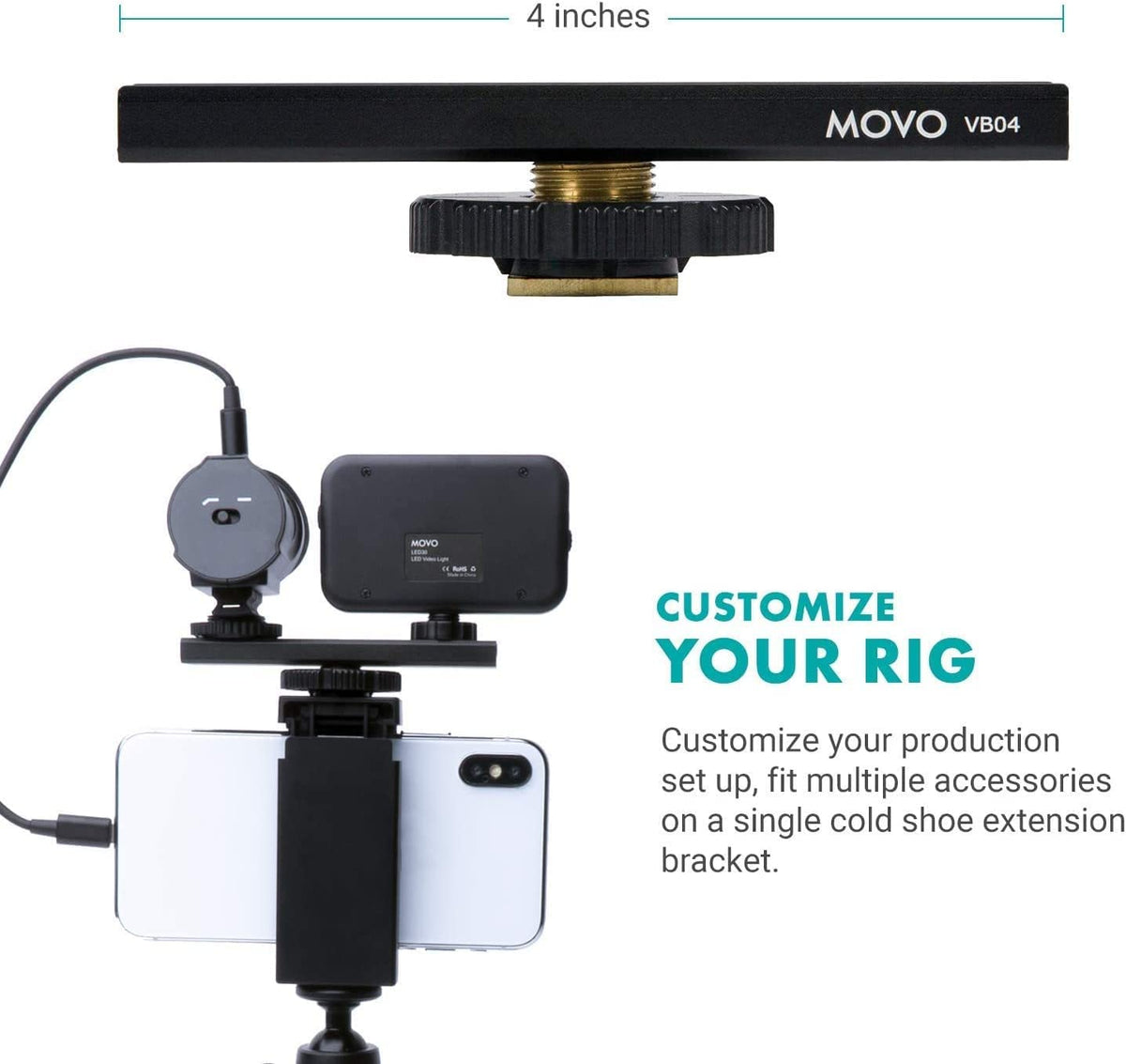 iVlogger+MV-T5 | Smartphone Vlogging Kit with Fullsize Tripod | Movo
