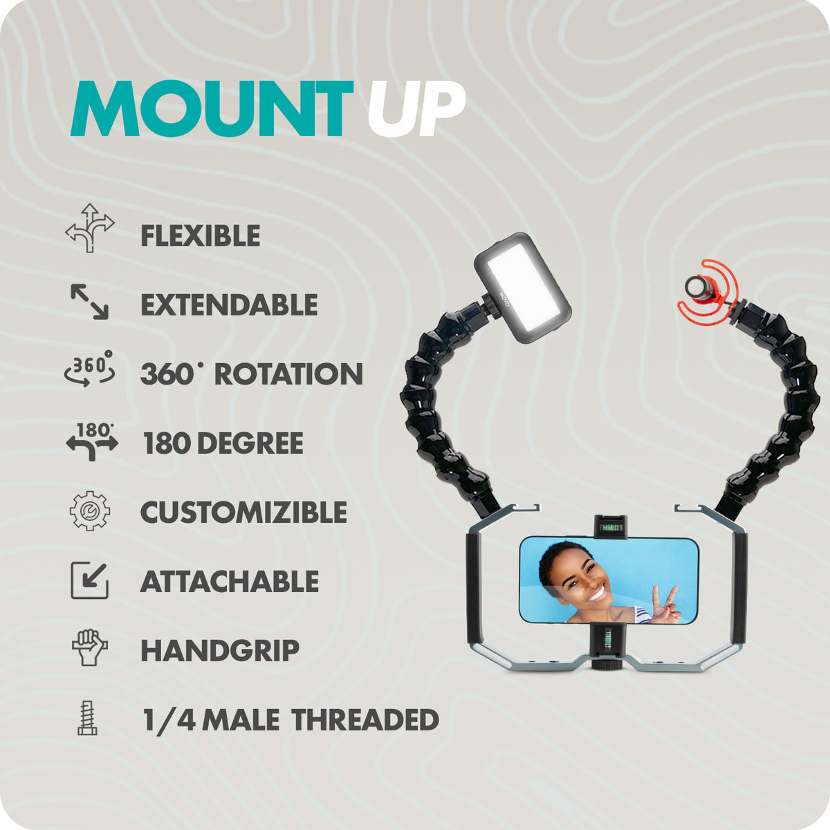 UWA-8 | Flexible Mounting Arm for Underwater Lights | Movo