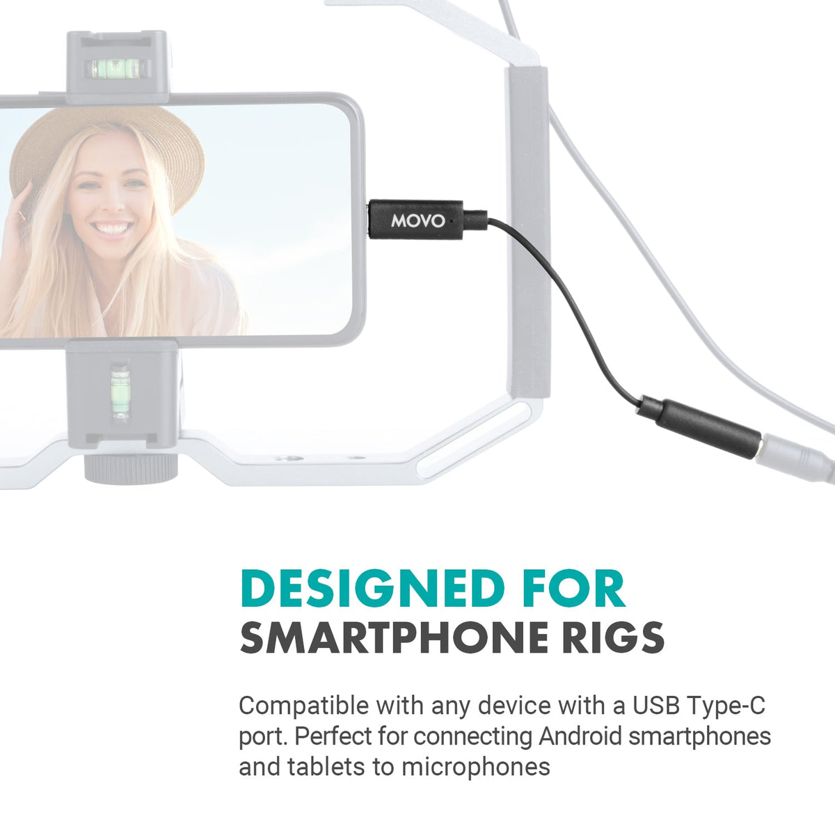 Female 3.5mm TRRS to USB-C Mic. Adapter | UCMA-2 | Movo - Movo