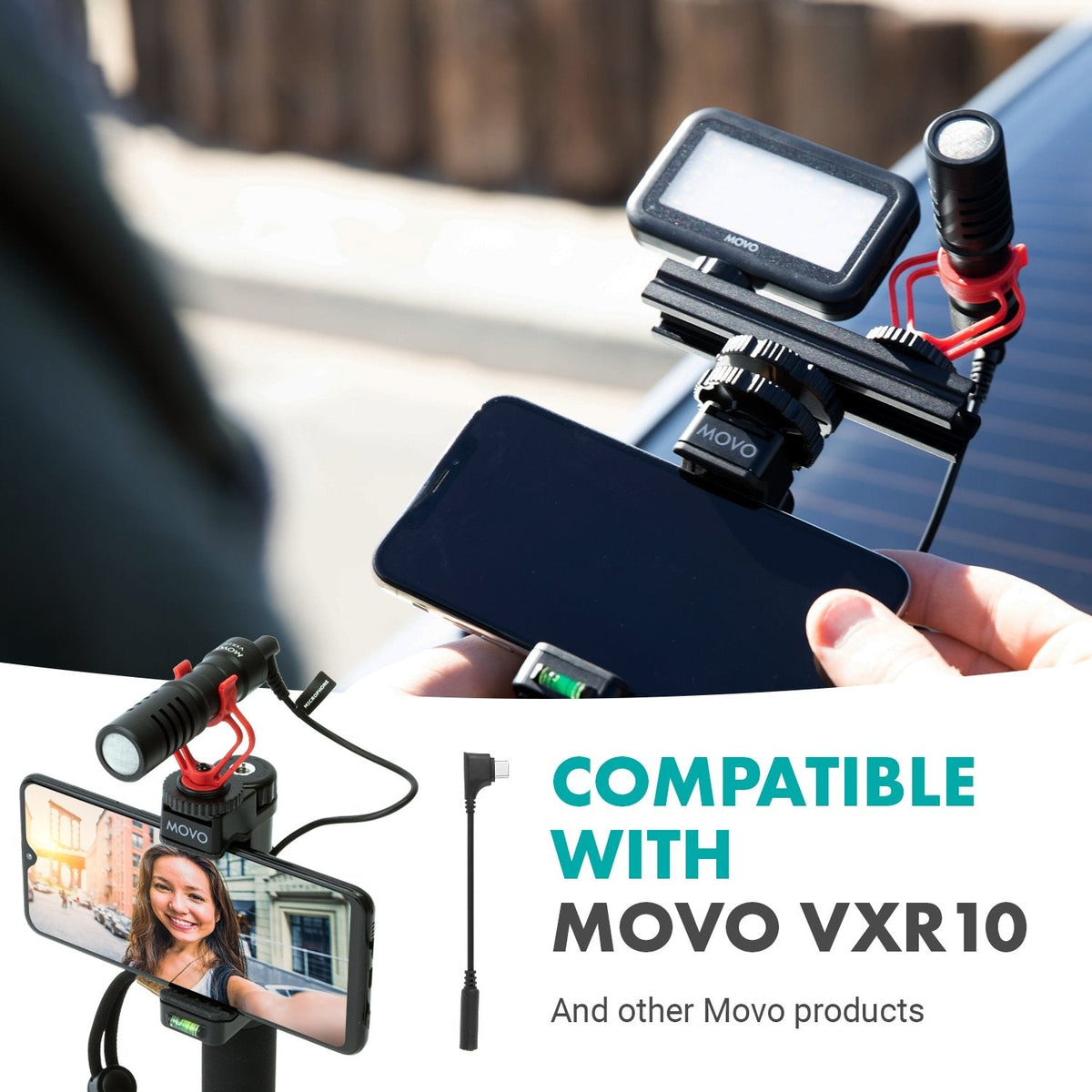 Female 3.5mm TRRS to USB-C Right Angle Mic. Cable | UCMA-3 | Movo - Movo